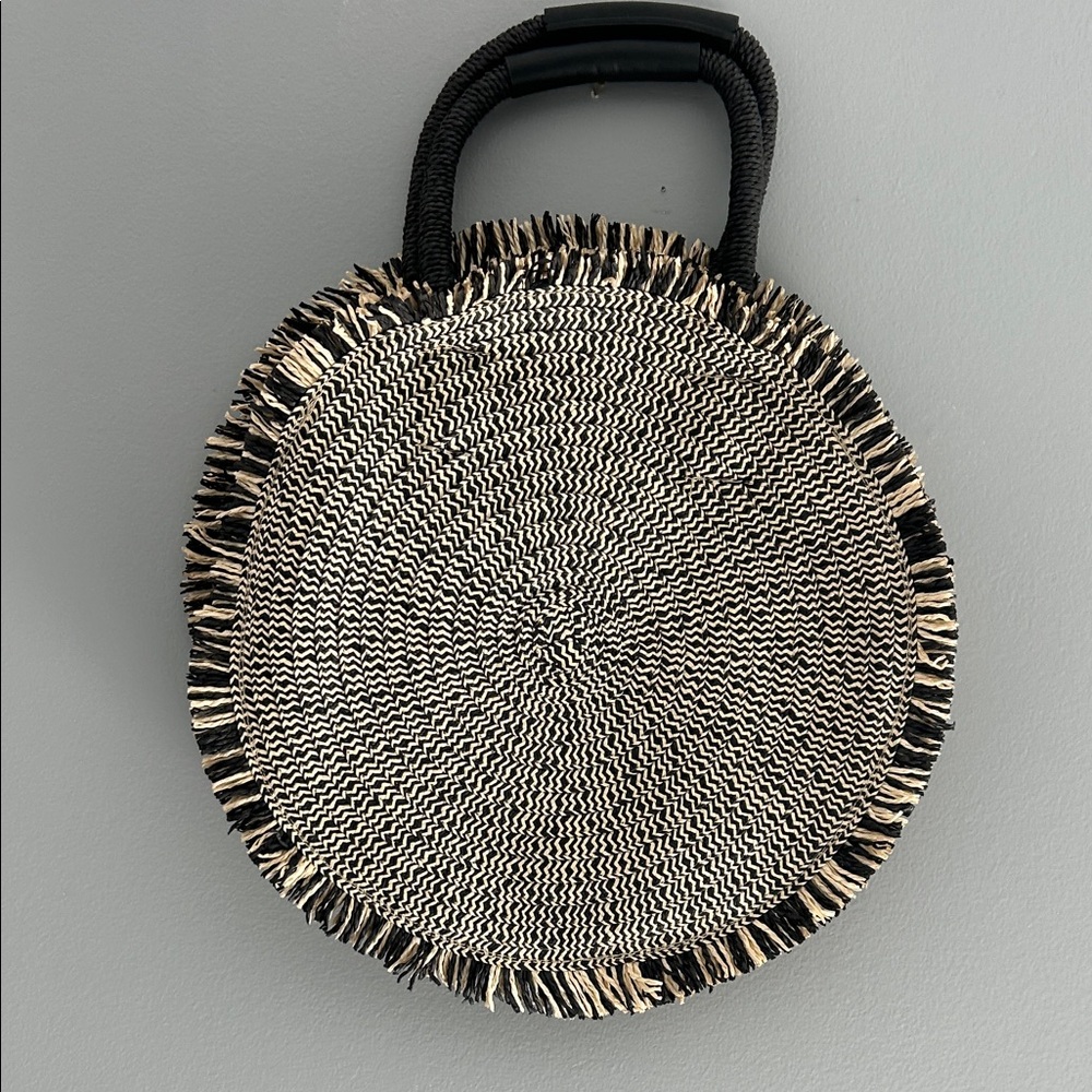 Zara Chic Black and White Round Bag